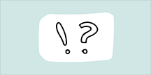 An exclamation mark and a question mark. Illustration