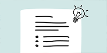 An illustration of a text document and a light bulb.